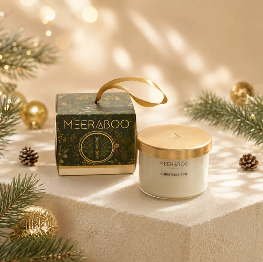Meeraboo Christmas Candle Bauble – Mini Gold Lid Soy Candle 85g
