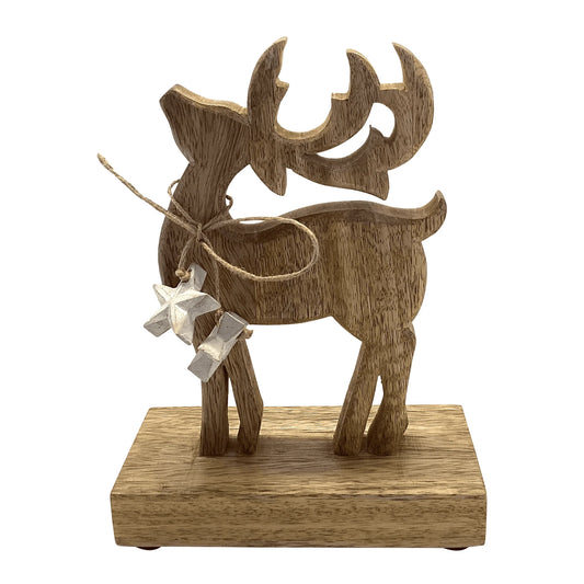 Comet Wooden Christmas Reindeer with Foil Small 16x8x22cm
