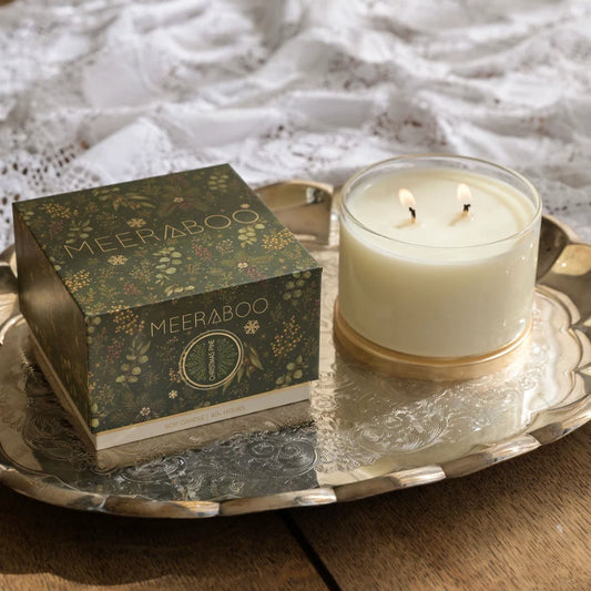 Meeraboo Christmas Pine Gold Lid Soy Candle – 350g