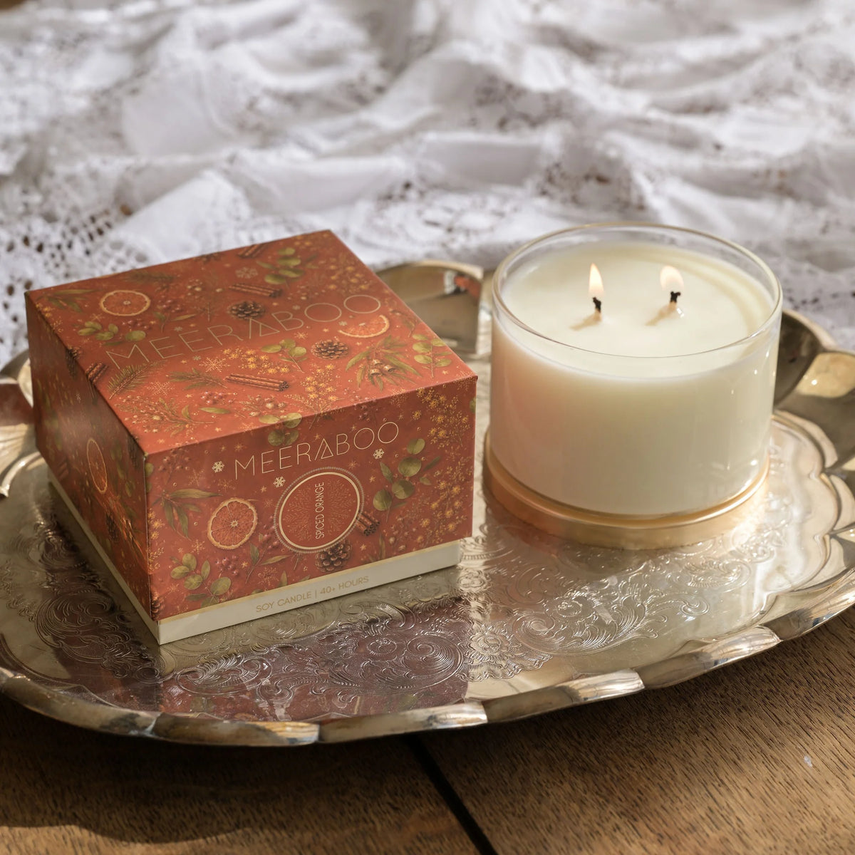 Meeraboo Spiced Orange Gold Lid Soy Candle – 350g