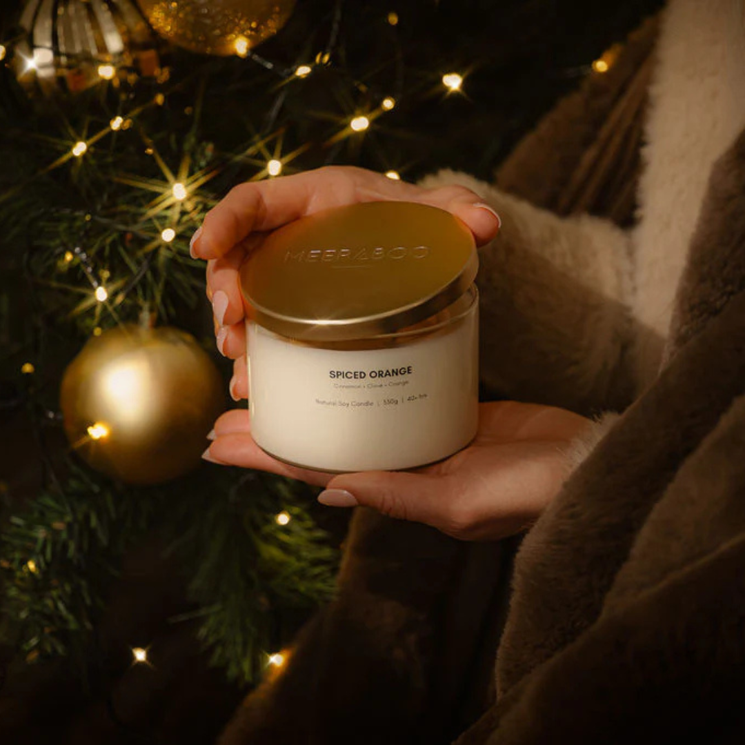 Meeraboo Spiced Orange Gold Lid Soy Christmas Candle
