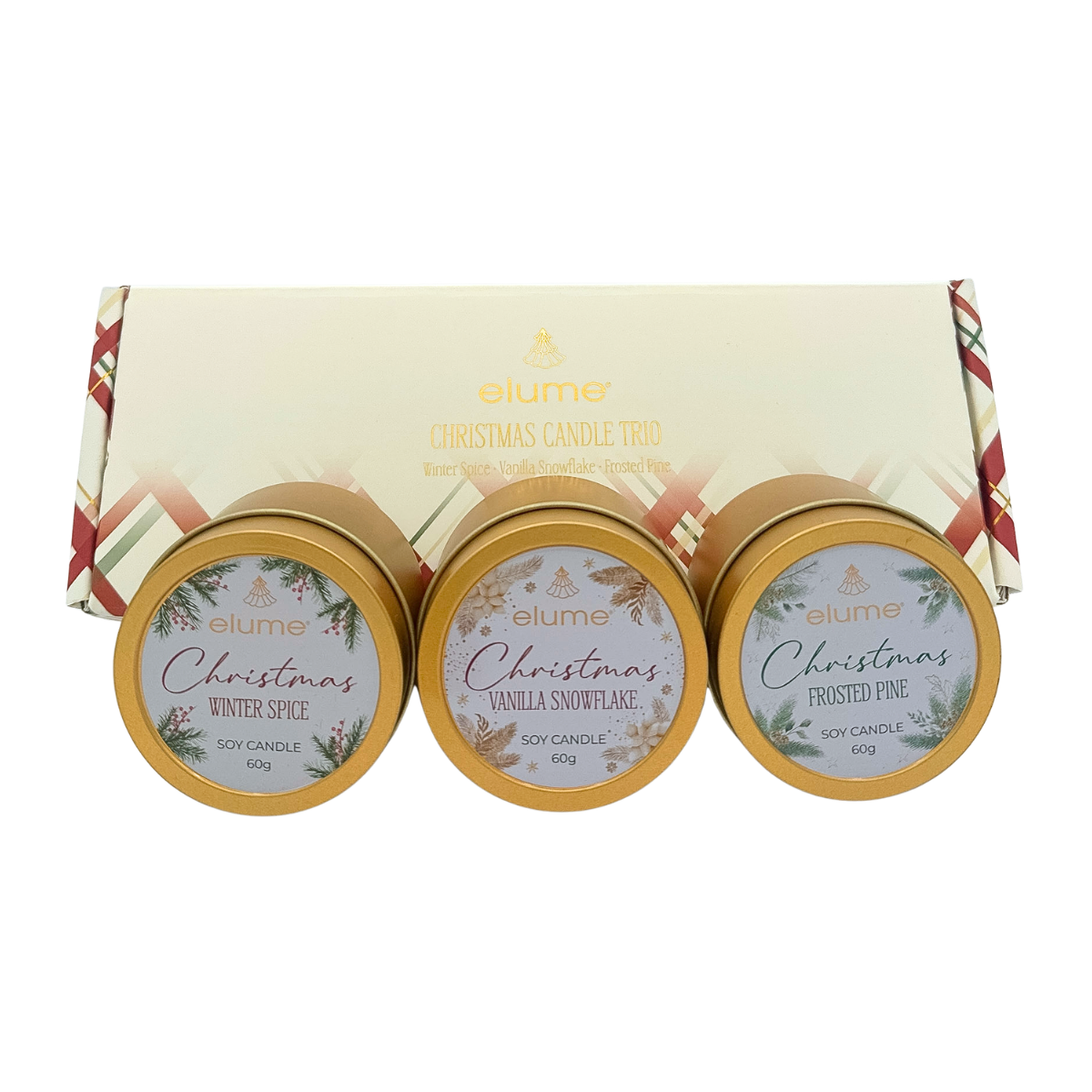Gift Box Christmas Candle Trio