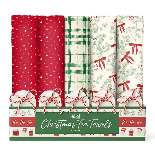 J Elliot Festive Collection Christmas Tea Towel – 100% Cotton